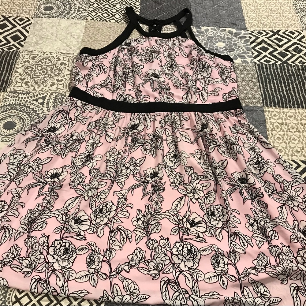 City Chic 1X pink flower pattern dress